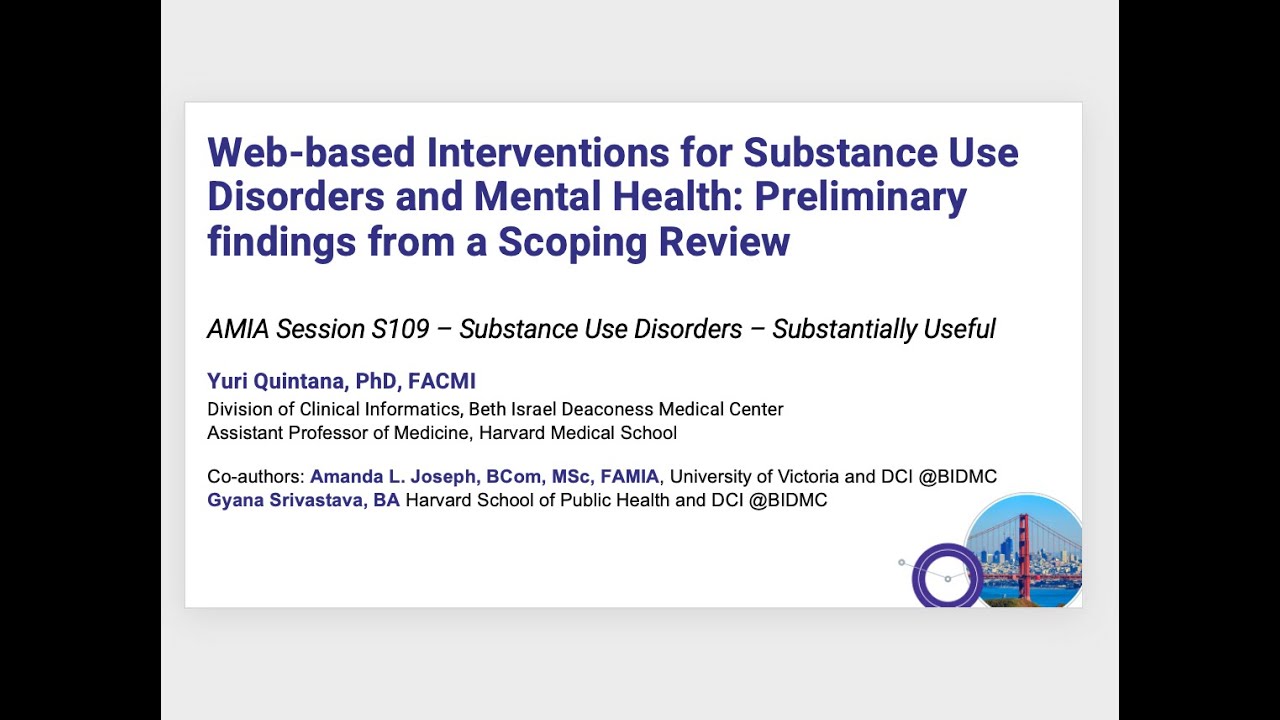 Web-based Interventions for Substance Use Disorders and Mental Health ...