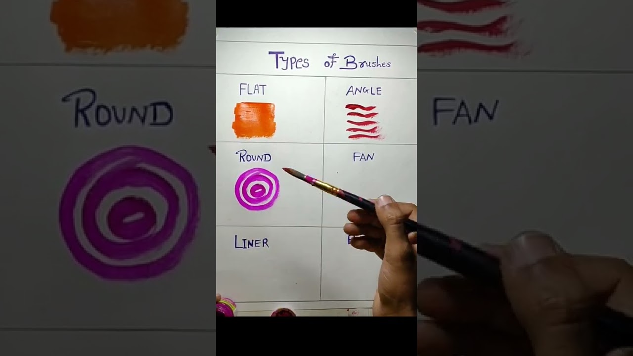 types of painting brushes / uses of different brushes in painting #shorts #brushes #painting