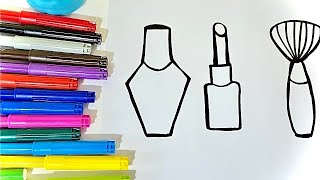 Desenhamos Po A Po Os Cosméticos Ensine Seu Filho A Desenhar E Colorir Draw Dolls