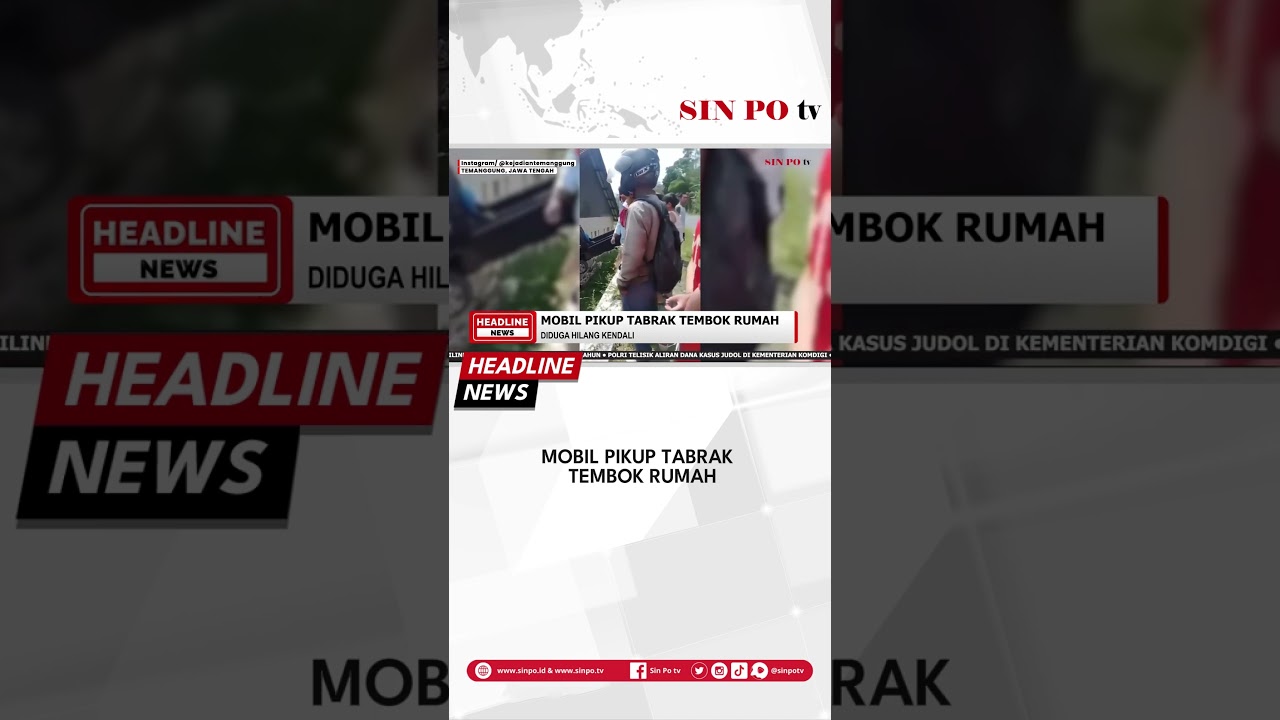 Mobil Pikup Tabrak Tembok Rumah