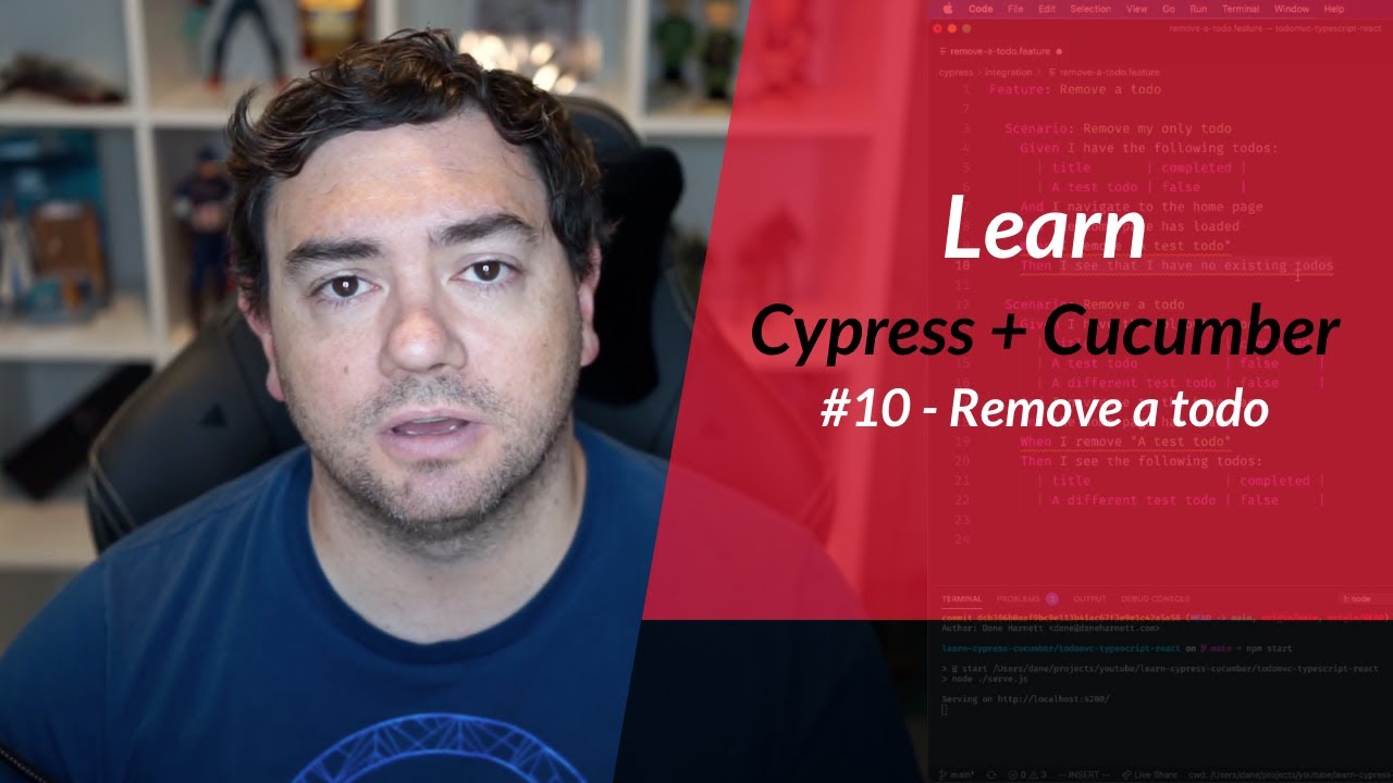 Learn Cypress + Cucumber Tutorial (10): Remove a todo - YouTube