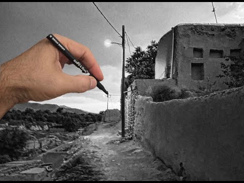 Silent Village Path – Conté Drawing