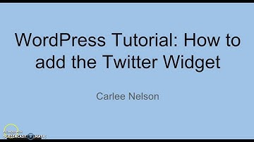 WordPress Tutorial: How to add a Twitter Widget