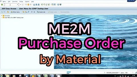 SAP ME2M Purchase Orders by Material