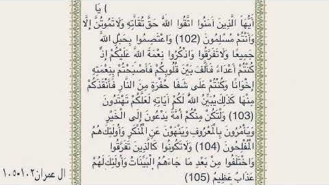 سورة ال عمران ١٠٢-١٠٥ للقارئ رعد الكردي💚