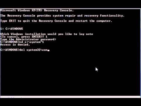 windows xp repair console commands