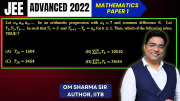 Let α1 , α2 , α3 , ... be an arithmetic progression with α1 = 7 and common difference 8. Let T1,T2