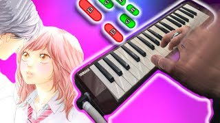 Video thumbnail of "OP ao haru ride 🎹 MELODICA tutorial sekai wa koi ni ochiteiru アオハライド pianica (melodica♣chan)"