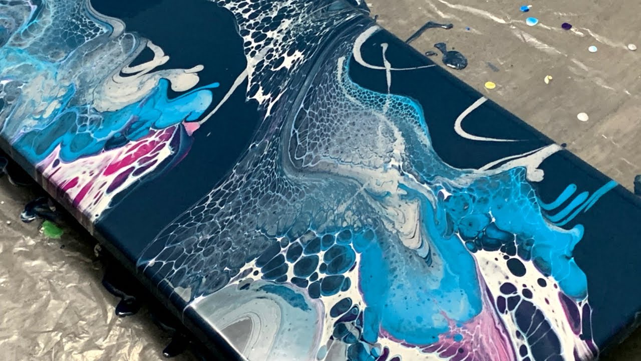 Acrylic Pour Painting with Negative Space | Abstract Art for Beginners ...