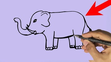 How To Draw Elephant From Number 311 | Elephant Drawing step by step