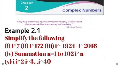 Class 12 Chapter 2 Complex Numbers Example 2.1