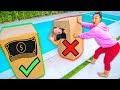 DON’T PUSH THE WRONG BOX IN THE POOL!! ($10,000 DOLLAR CHALLENGE)