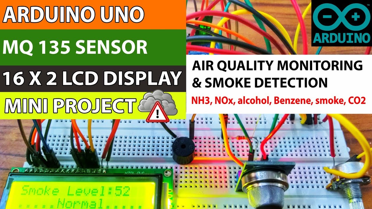 Air quality monitoring and smoke detection using Arduino and MQ 135 ...
