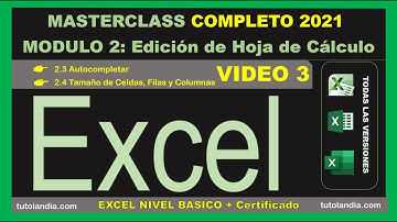 🔴VIDEO 3 - MASTERCLASS - CURSO DE EXCEL NIVEL BASICO 🔴 ✅(2021) ✅MODULO 2.  ✅ CON CERTIFICADO