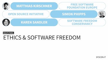 Ethics and software freedom | Matthias Kirschner, Simon Phipps, Karen Sandler