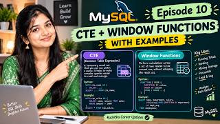 MySQL Episode 10 | CTE & Window Functions Explained in Telugu | MySQL Tutorial | By Ruchitha