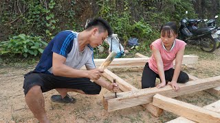 Amazing Woodworking Machines, Technique Build a House Wooden, Join House Columns - Green Farm Life