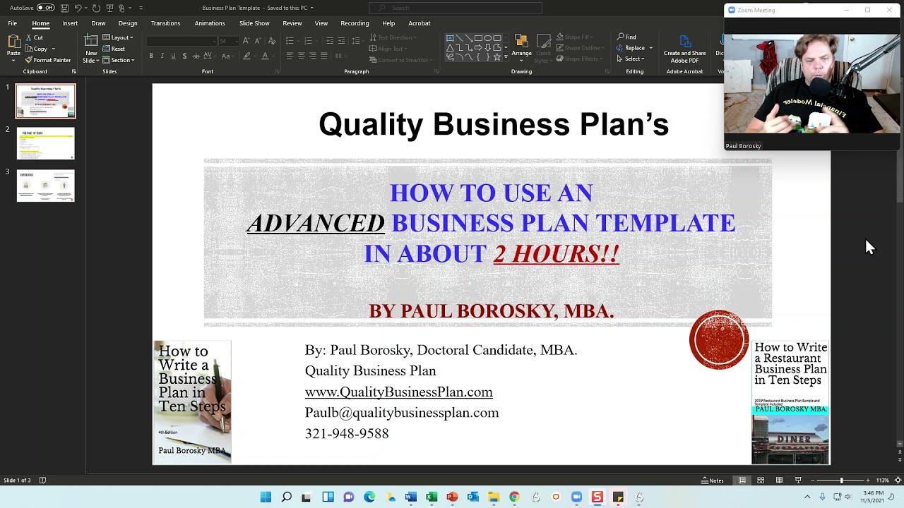 Update How to use an Advanced Business Plan Template by Paul Borosky, MBA.