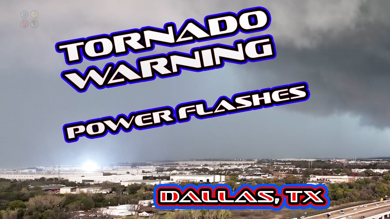 Dallas Fort Worth Drone See's Power Flashes In Tornado Warned Storm