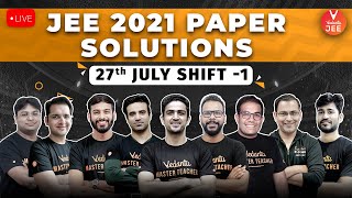 JEE Main 2021 Question Paper Solutions ? [27th July Shift 1] | JEE 2021 Question Paper | Vedantu JEE