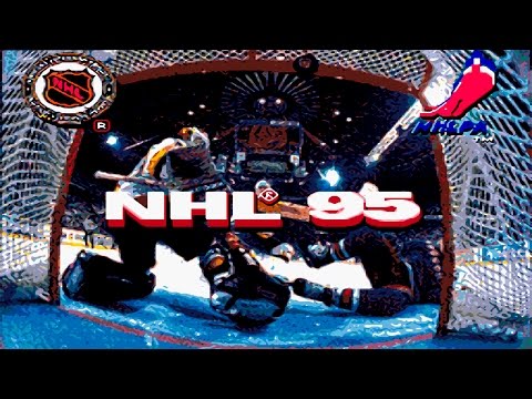 NHL 95 gameplay (Sega Mega Drive/Genesis).