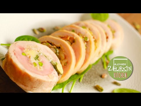 КУРИНЫЙ рулет с ГРИБАМИ и СЫРОМ/Вкусная закуска на праздничный стол/Домашний рулет из курицы