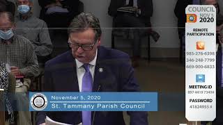 St. Tammany Parish Council Meeting 11/05/2020