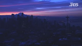 Sunrise timelapse over Seattle