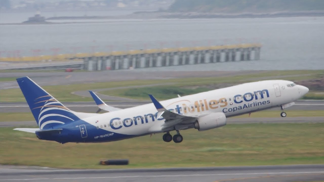 Copa Airlines Boeing 737 800 Connect Miles Hp 1849cmp Takeoff From Bos Youtube