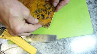 7.Обрезаем кожу по форме нашего кошелька после покраски. Leathercraft