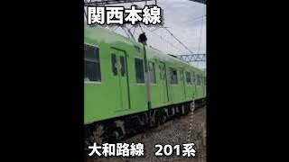 大和路線「JR西日本の関西本線の愛称」平野駅付近での撮影。3車輌の映像と音#shorts