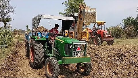New Jcb 3dx Mud loading John Deere 5050 D Tractor | JCB Video ||