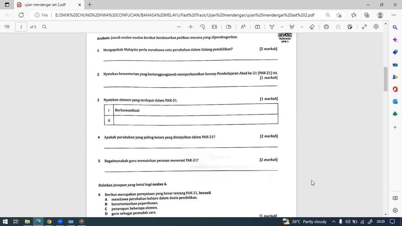 Ujian Mendengar SPM 2022