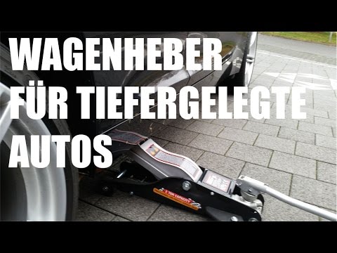 Wagenheber für tiefergelegte Autos - Wagenheber Test für tiefe Fahrzeuge - YouTube
