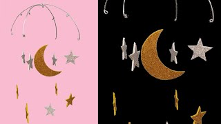 How To Make Moon And Star By Glitter Foam Sheet || Homemade For Eid Decorations Idea  || Art Ideas