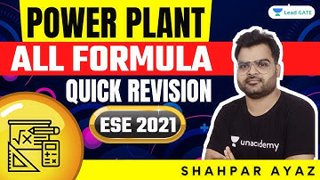 Power Plant ALL Formula Quick Revision I ESE 2021 | Shahpar Ayaz