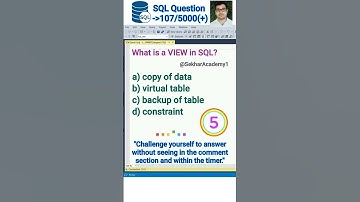 SQL Question 107 || #shorts #ytshorts #youtubeshorts #sql #interview #reels #mysql @SekharAcademy1