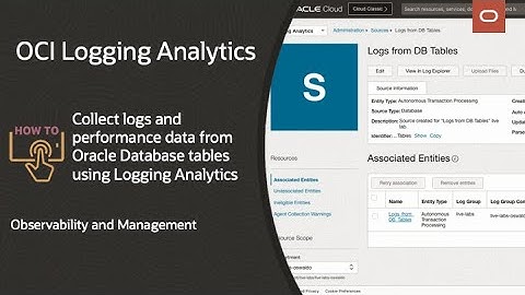 OCI Logging Analytics: How to collect logs and performance data from Oracle database tables