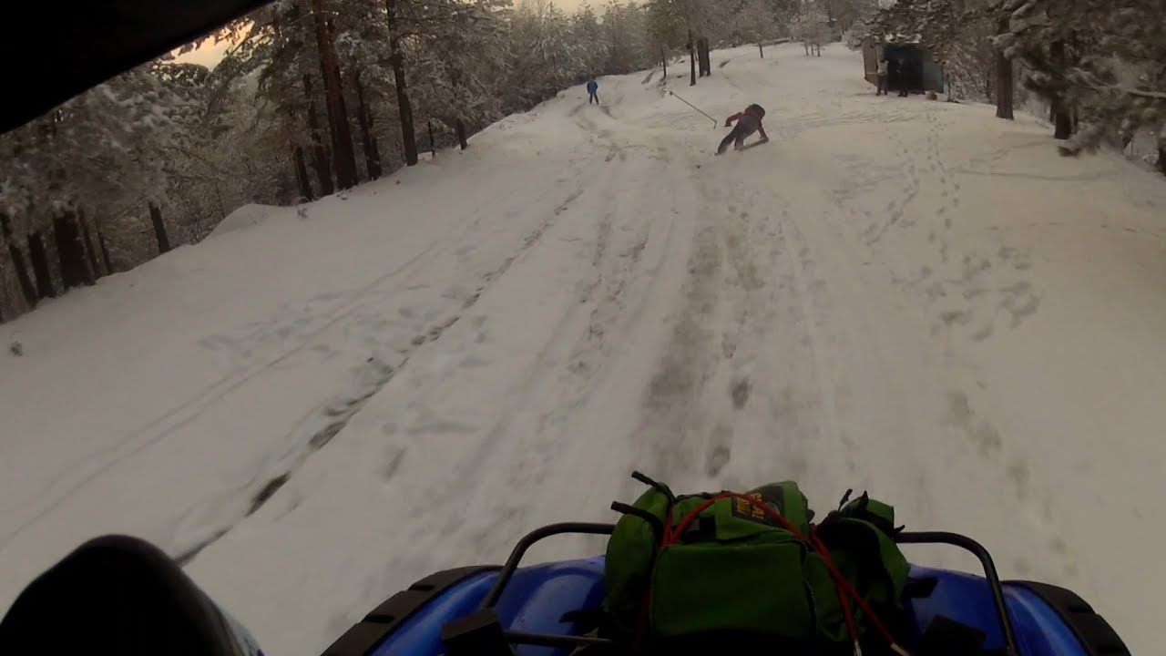Escorting Skiers Through Deep Snow on a Quad | RAW POV (GoPro Hero 2, 2012)