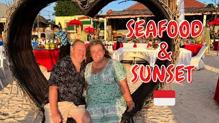 BEST SEAFOOD in Bali with SUNSET VIEWS Jimbaran Bay | Bali vlog 6