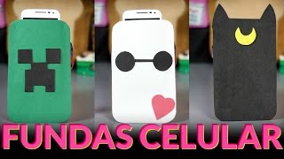 Manualidades con goma eva: Fundas para celulares / Fundas personalizadas / BAYMAX, CREEPER y LUNA