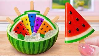 Wow! 🍉 Rainbow WATERMELON Ice Cream | Satisfying Miniature