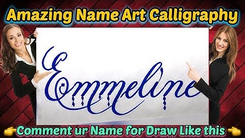 Emmeline Name Signature Calligraphy Status | How to Draw, Cursive Calligraphy with Cut Marker