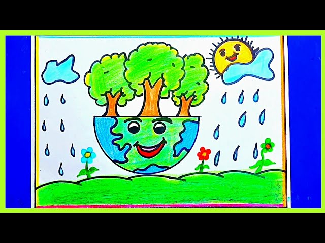 How to draw Save earth and save trees drawing | Jal Sanrakshan Ka Chitra |  save water drawing - YouTube