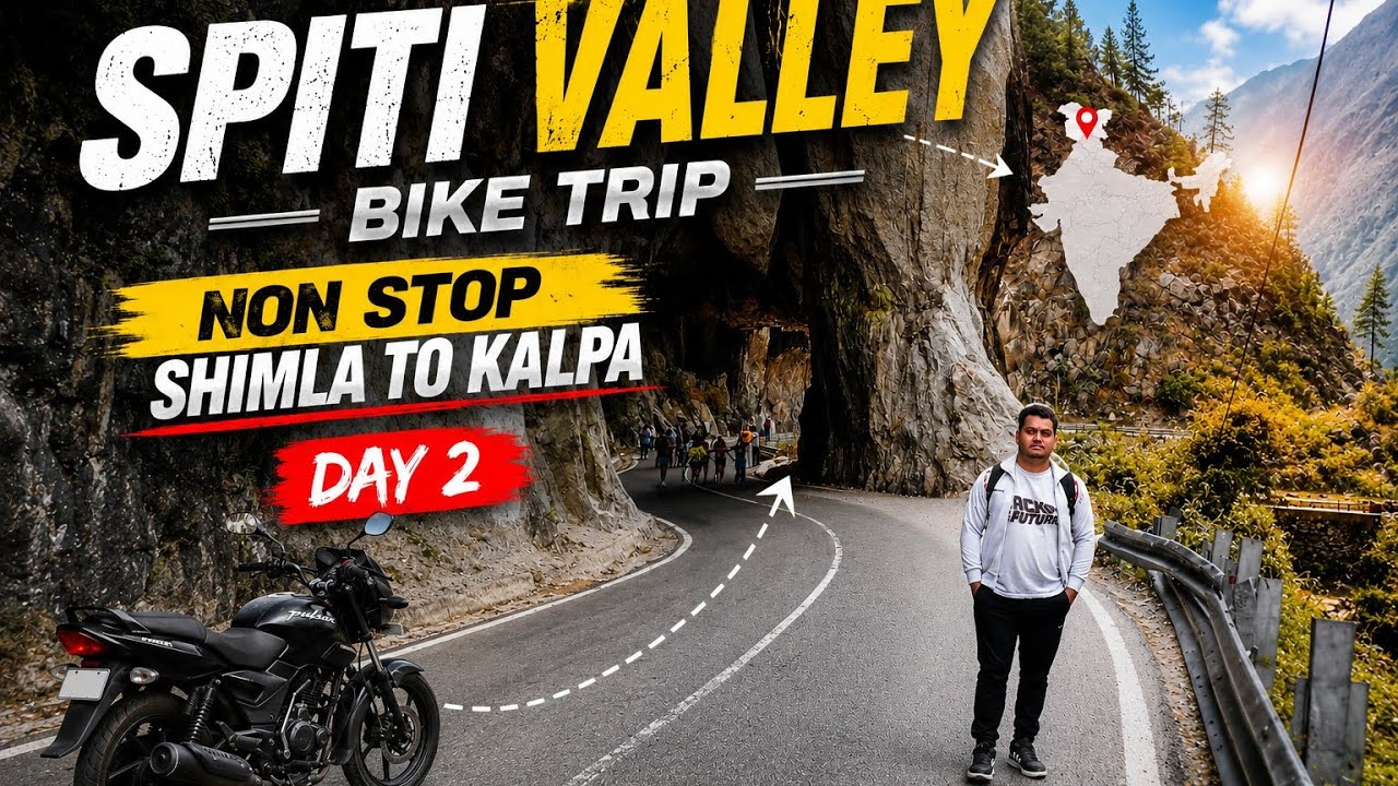 Non stop Shimla to Kalpa on bike | Deadly and Beautiful Spiti valley roads | Spiti trip 2026 Day 2