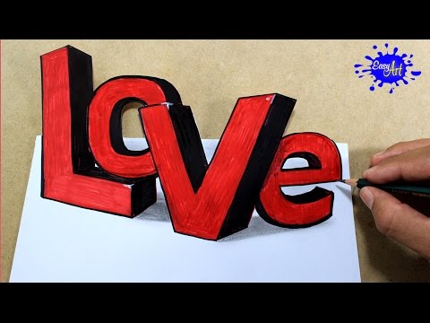  How to draw love 3D letters /Como dibujar love 3D/como hacer una tarjeta.