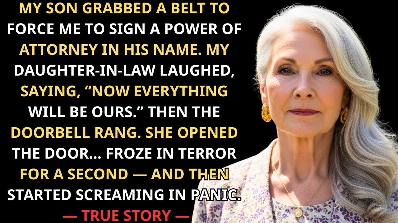 Мой сын схватил меня за ремень, чтобы заставить подписать. «Всё будет наше!» — рассмеялась моя не...