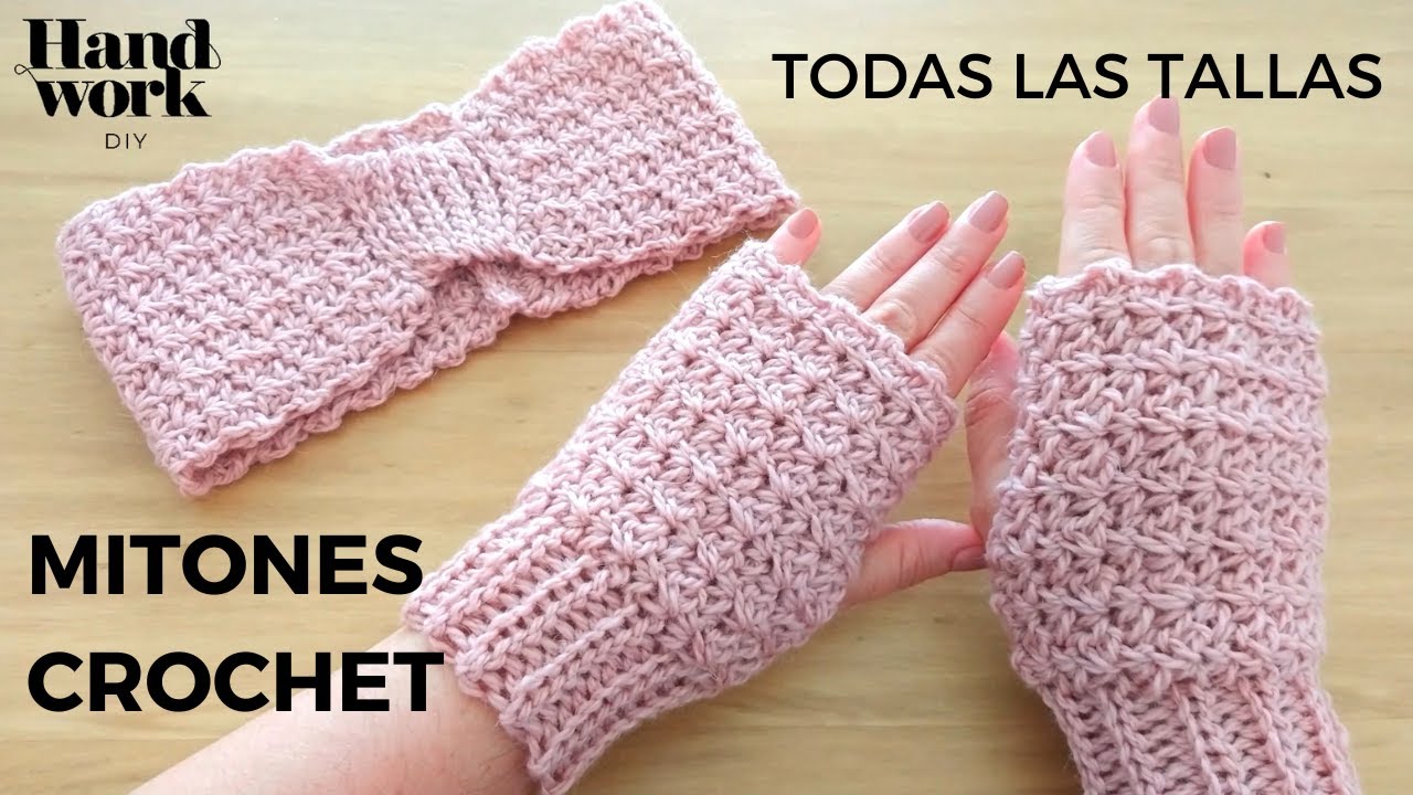 Cómo tejer mitones o guantes sin dedo a crochet en todas las - YouTube