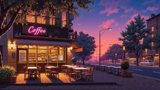 Sunset Coffee Shop Lofi  Warm Evening Streets U0026 Cozy City Ambience  Chill Beats For Study U0026 Relax