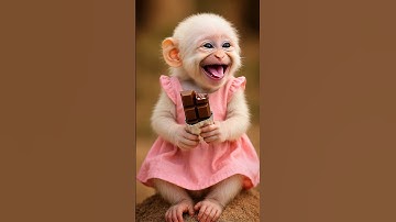 Cute Monkey Tries Chocolate for the First Time 😍 | His Happy Reaction Will Melt Your Heart!" #monkey